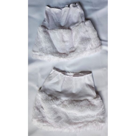 Sassy Santa Plus Costume Mrs Claus Hooded Dress Faux Fur Boot Toppers Christmas - Picture 5 of 6